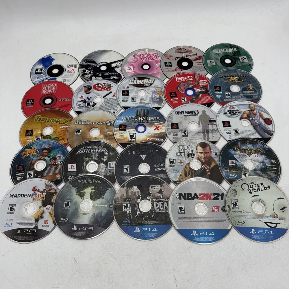 PlayStation Lot of 25 Untested Video Games PS1, PS2, PS3 Disc Only